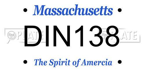 DIN138 Massachusetts License Plate