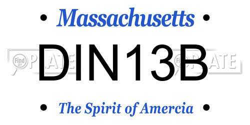 DIN13B Massachusetts License Plate