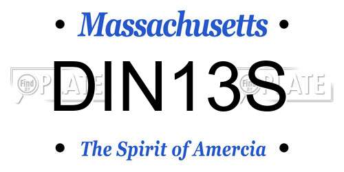 DIN13S Massachusetts License Plate