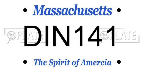 DIN141 Massachusetts License Plate