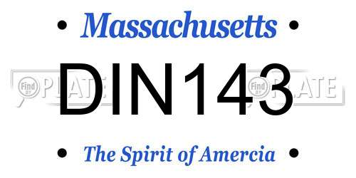 DIN143 Massachusetts License Plate