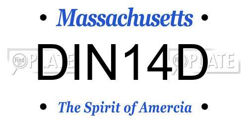 DIN14D Massachusetts License Plate