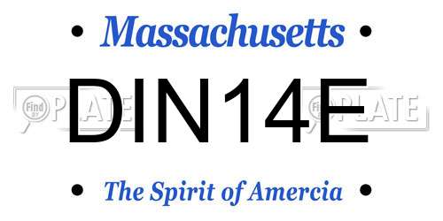 DIN14E Massachusetts License Plate