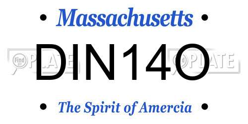 DIN14O Massachusetts License Plate