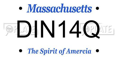 DIN14Q Massachusetts License Plate