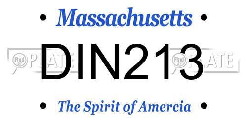DIN213 Massachusetts License Plate
