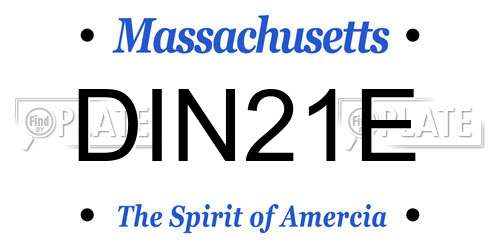 DIN21E Massachusetts License Plate