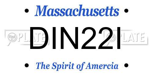 DIN22I Massachusetts License Plate