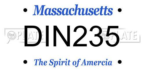 DIN235 Massachusetts License Plate
