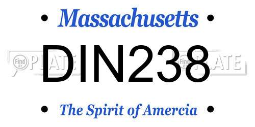 DIN238 Massachusetts License Plate