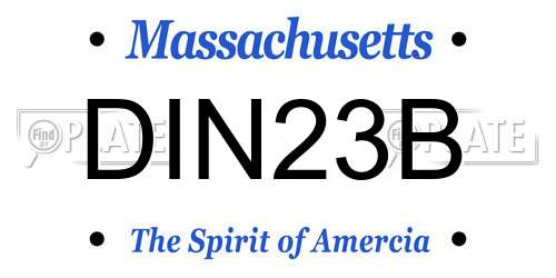 DIN23B Massachusetts License Plate