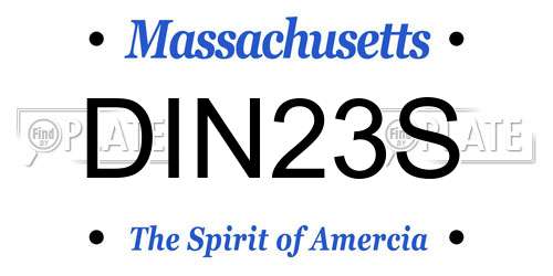 DIN23S Massachusetts License Plate