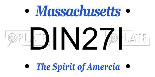 DIN27I Massachusetts License Plate