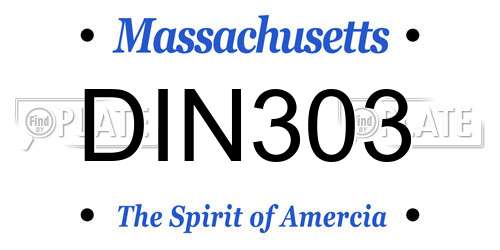 DIN303 Massachusetts License Plate