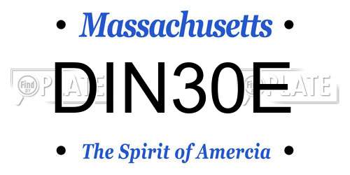 DIN30E Massachusetts License Plate