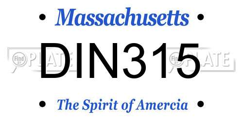 DIN315 Massachusetts License Plate