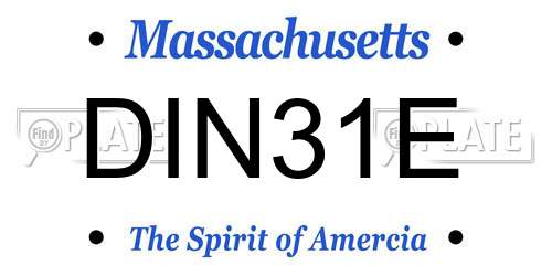 DIN31E Massachusetts License Plate