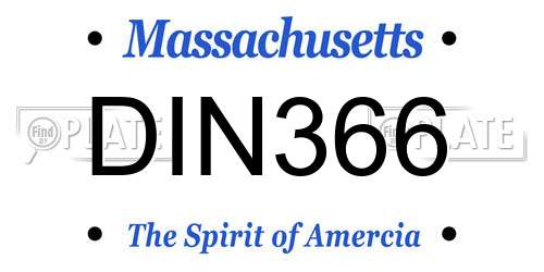 DIN366 Massachusetts License Plate