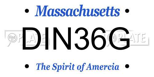 DIN36G Massachusetts License Plate