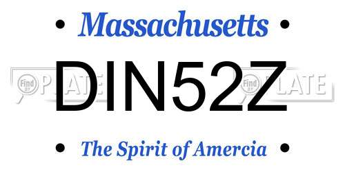 DIN52Z Massachusetts License Plate