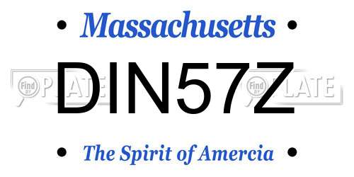DIN57Z Massachusetts License Plate