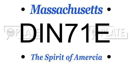 DIN71E Massachusetts License Plate