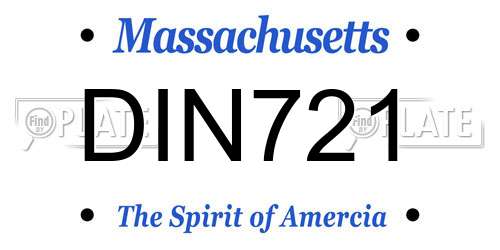 DIN721 Massachusetts License Plate