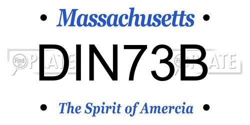 DIN73B Massachusetts License Plate