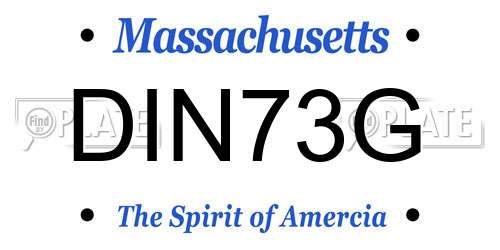 DIN73G Massachusetts License Plate