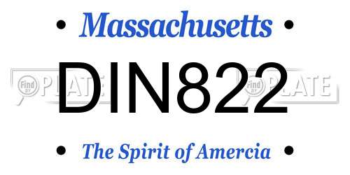 DIN822 Massachusetts License Plate
