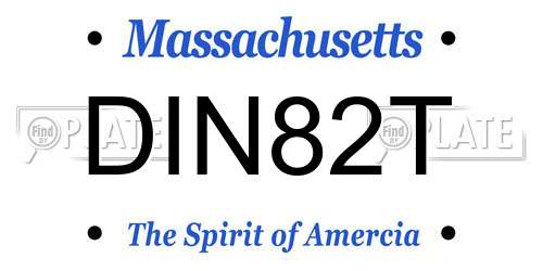 DIN82T Massachusetts License Plate