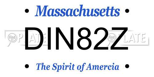 DIN82Z Massachusetts License Plate