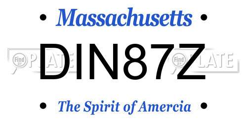 DIN87Z Massachusetts License Plate