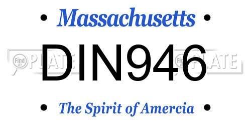 DIN946 Massachusetts License Plate