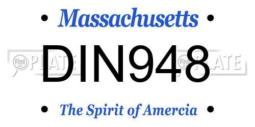 DIN948 Massachusetts License Plate