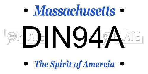 DIN94A Massachusetts License Plate