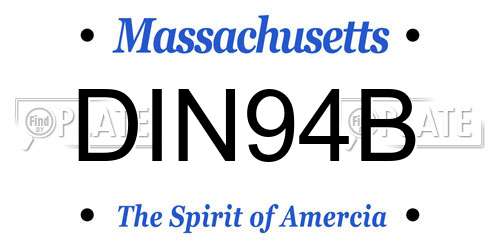 DIN94B Massachusetts License Plate