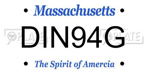 DIN94G Massachusetts License Plate