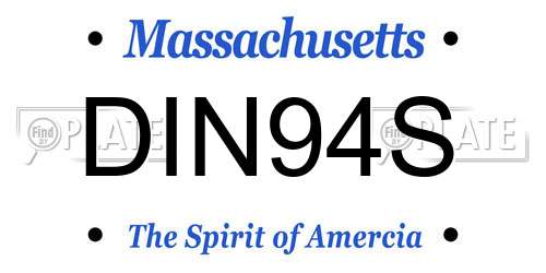 DIN94S Massachusetts License Plate