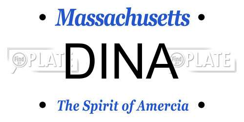 DINA Massachusetts License Plate
