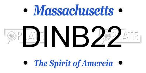 DINB22 Massachusetts License Plate