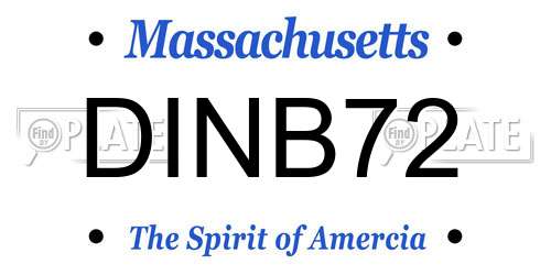 DINB72 Massachusetts License Plate