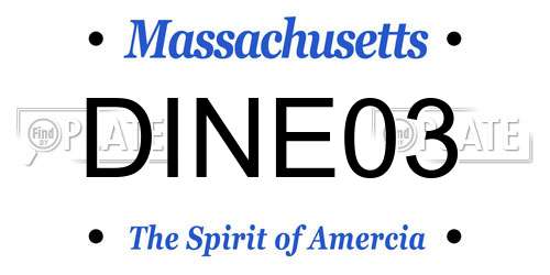 DINE03 Massachusetts License Plate