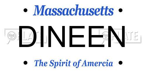 DINEEN Massachusetts License Plate