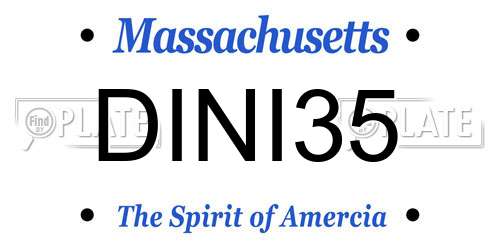 DINI35 Massachusetts License Plate