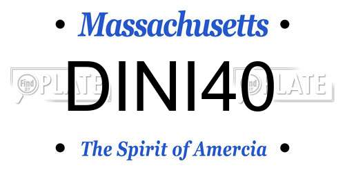 DINI40 Massachusetts License Plate