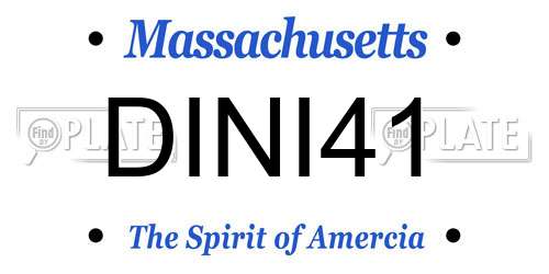 DINI41 Massachusetts License Plate