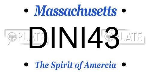 DINI43 Massachusetts License Plate