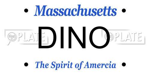 DINO Massachusetts License Plate