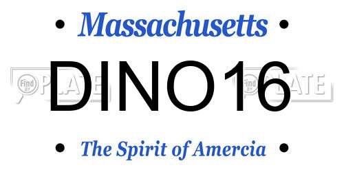 DINO16 Massachusetts License Plate